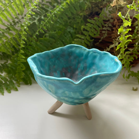 Skål, stor, lys petroleum m/ effekt