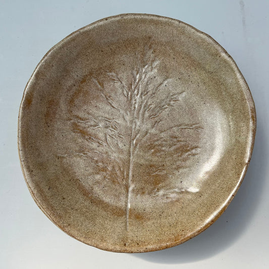 Dyb tallerken med plantetryk